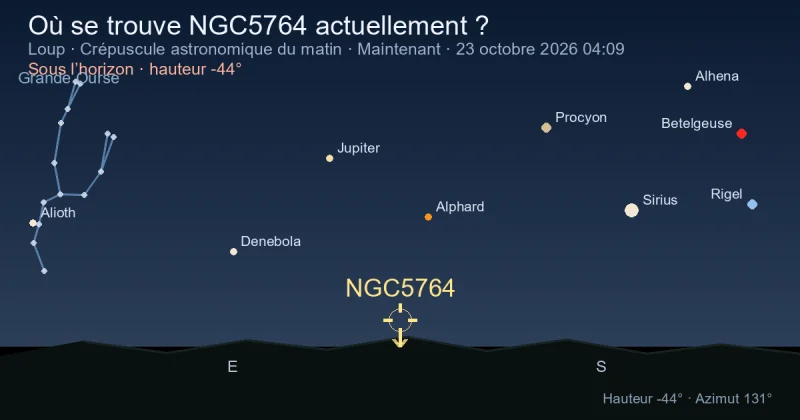 Où se trouve NGC5764 actuellement ?
