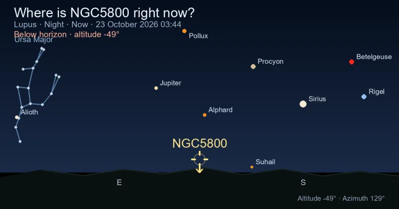 Where is NGC5800 right now?