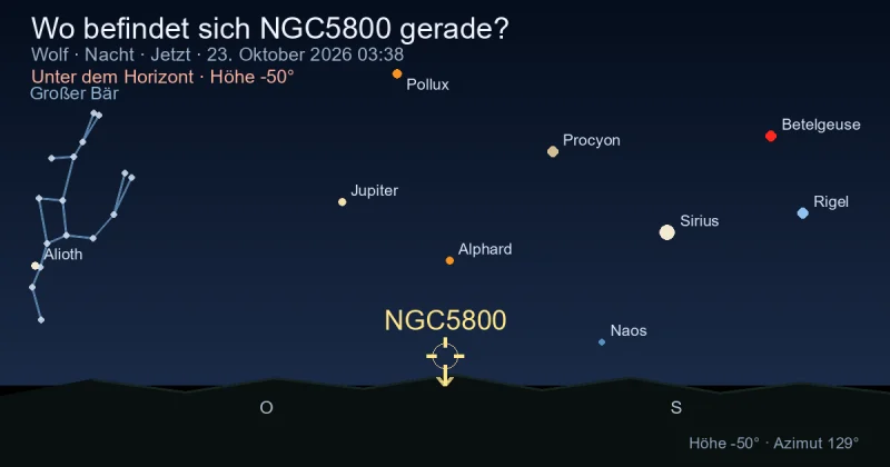 Wo befindet sich NGC5800 gerade?