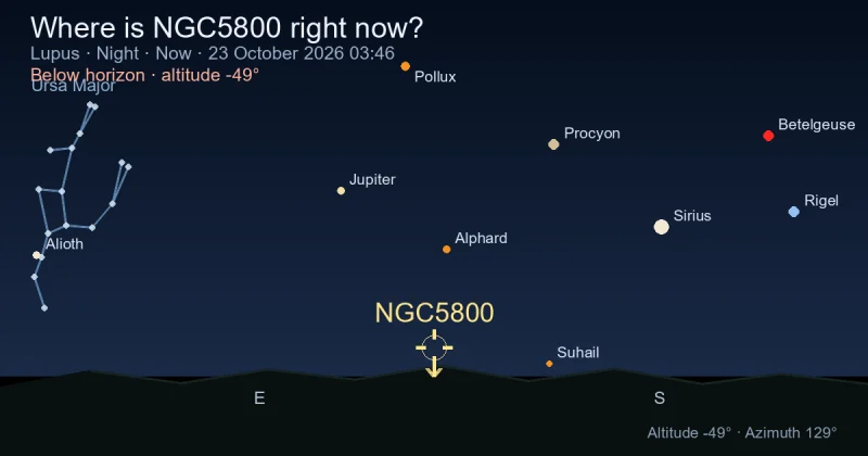 Where is NGC5800 right now?