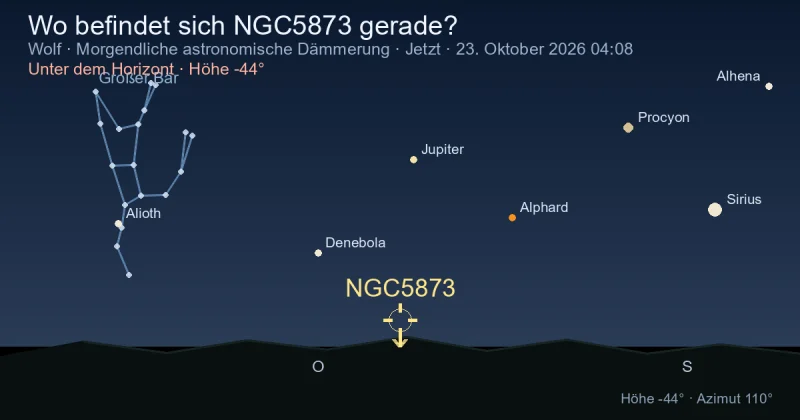Wo befindet sich NGC5873 gerade?