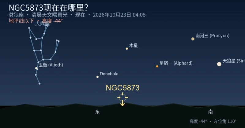 NGC5873现在在哪里？