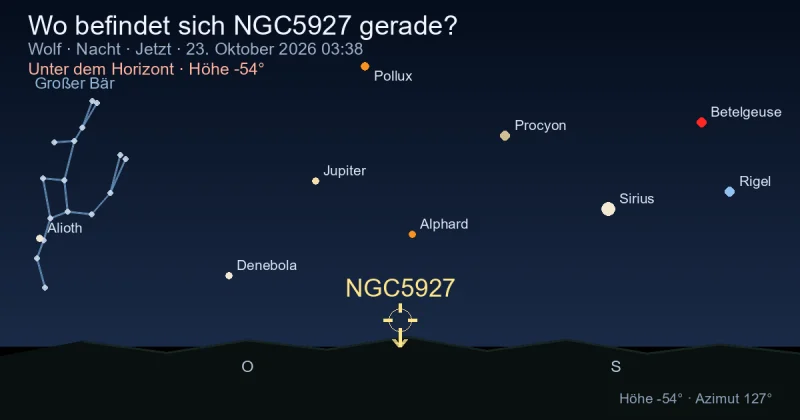 Wo befindet sich NGC5927 gerade?
