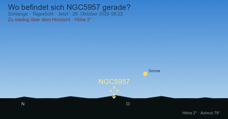 Wo befindet sich NGC5957 gerade?