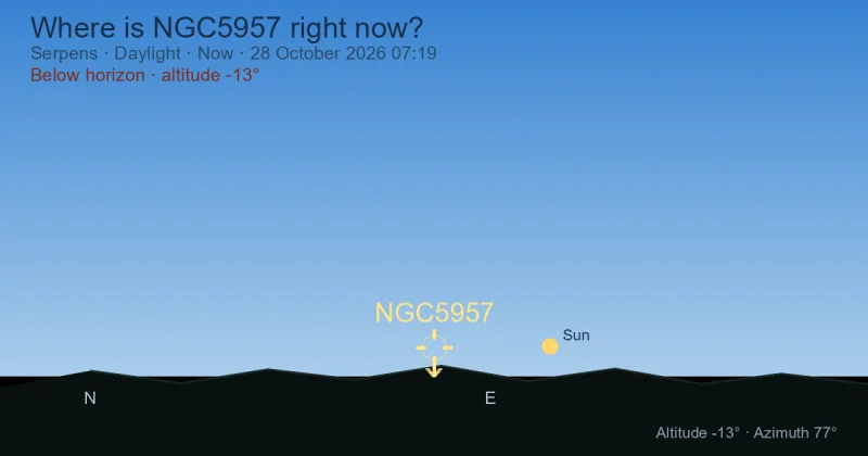 Where is NGC5957 right now?
