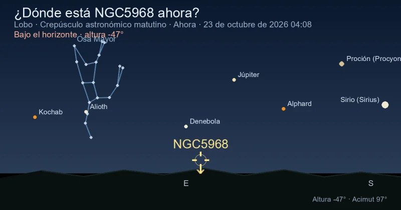 ¿Dónde está NGC5968 ahora?