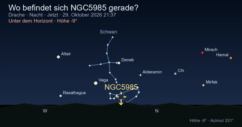 Wo befindet sich NGC5985 gerade?