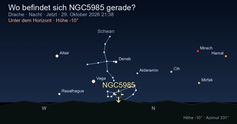 Wo befindet sich NGC5985 gerade?