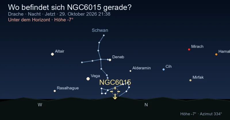 Wo befindet sich NGC6015 gerade?