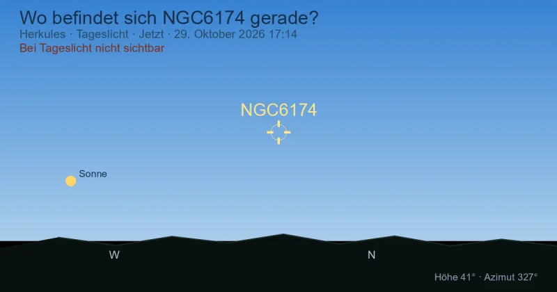 Wo befindet sich NGC6174 gerade?