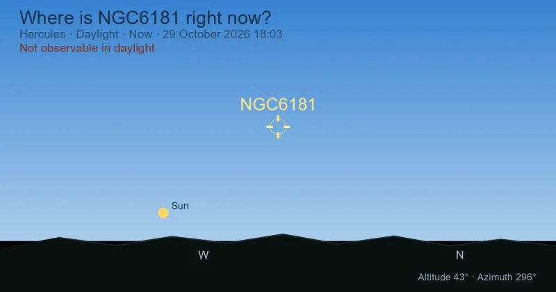Where is NGC6181 right now?