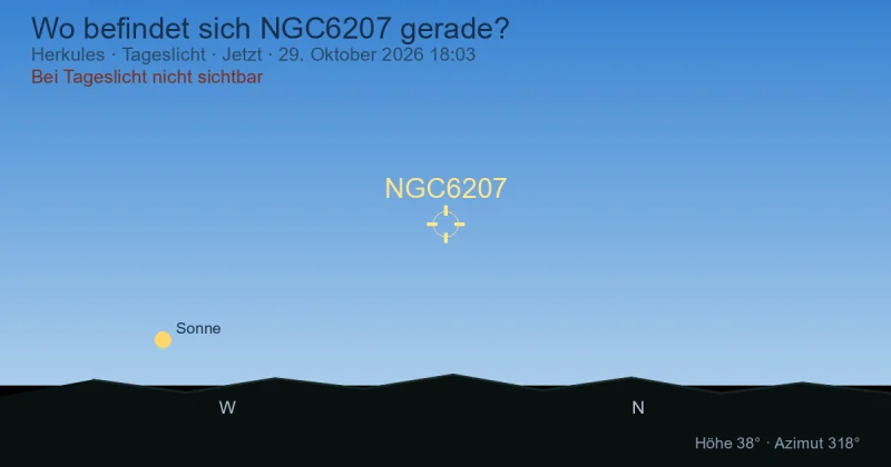 Wo befindet sich NGC6207 gerade?