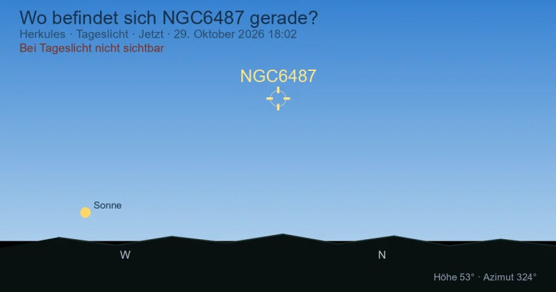 Wo befindet sich NGC6487 gerade?
