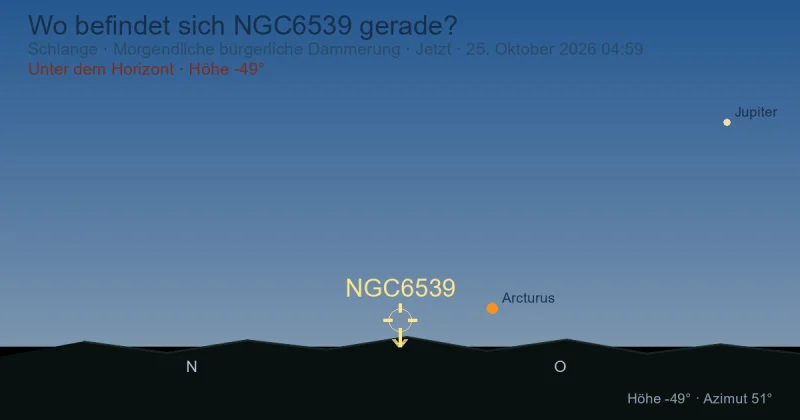 Wo befindet sich NGC6539 gerade?