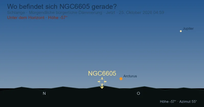 Wo befindet sich NGC6605 gerade?