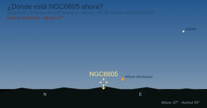 ¿Dónde está NGC6605 ahora?