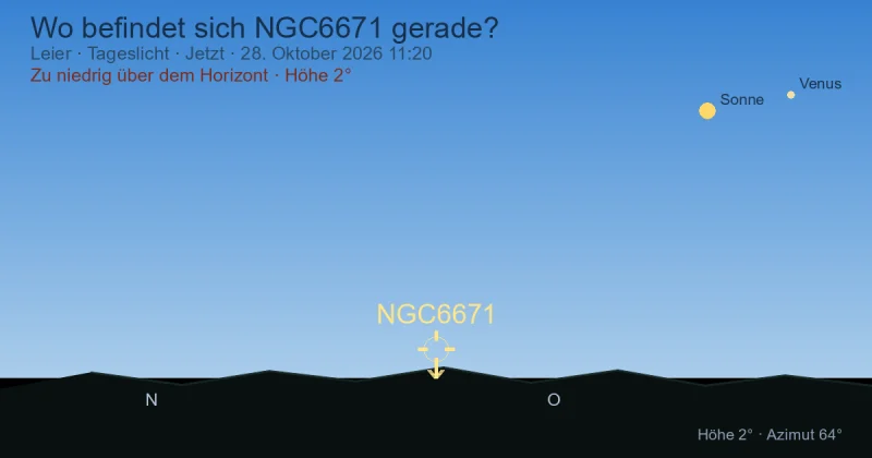 Wo befindet sich NGC6671 gerade?