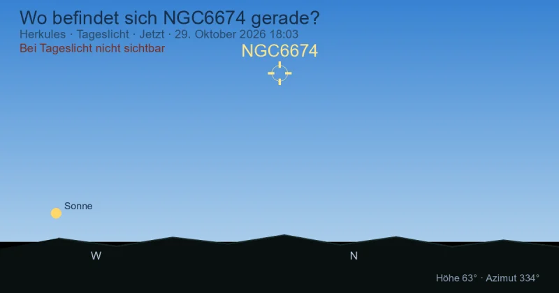Wo befindet sich NGC6674 gerade?