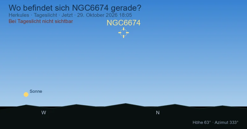 Wo befindet sich NGC6674 gerade?