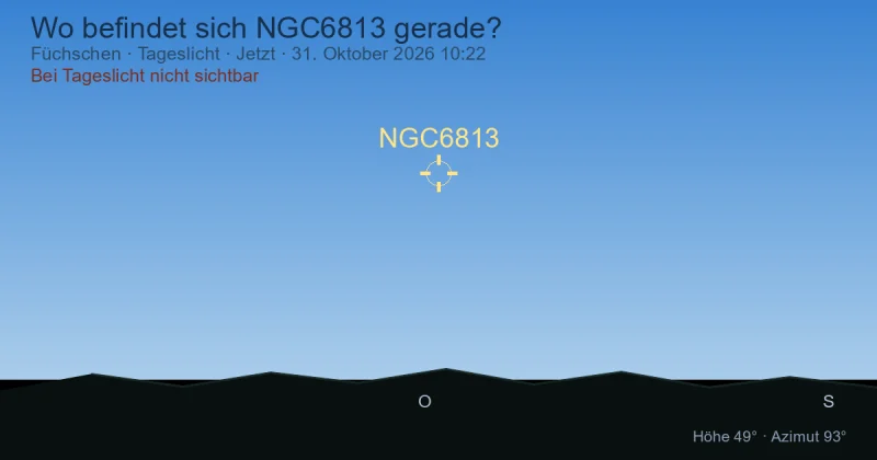 Wo befindet sich NGC6813 gerade?