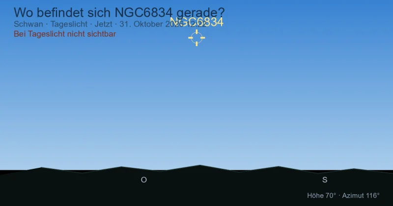 Wo befindet sich NGC6834 gerade?