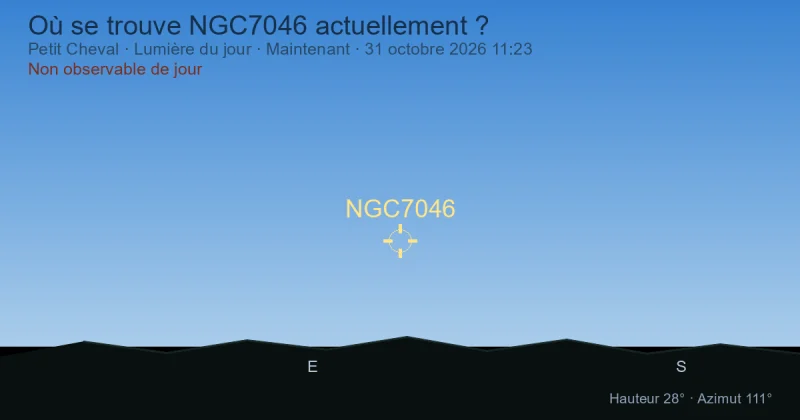 Où se trouve NGC7046 actuellement ?