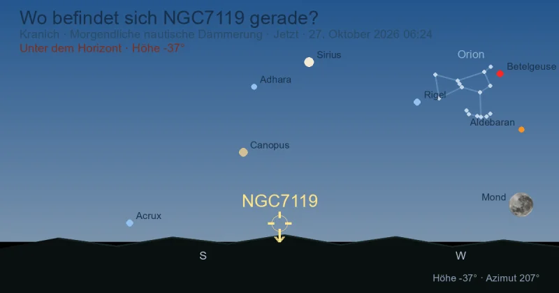 Wo befindet sich NGC7119 gerade?