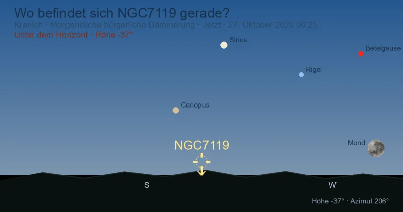 Wo befindet sich NGC7119 gerade?