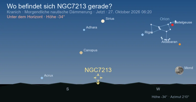 Wo befindet sich NGC7213 gerade?