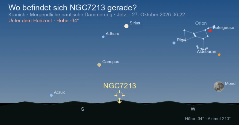 Wo befindet sich NGC7213 gerade?