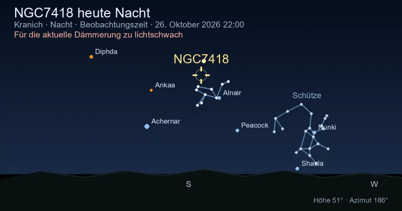 NGC7418 heute Nacht