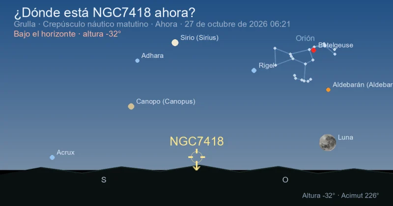 ¿Dónde está NGC7418 ahora?