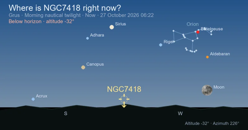 Where is NGC7418 right now?