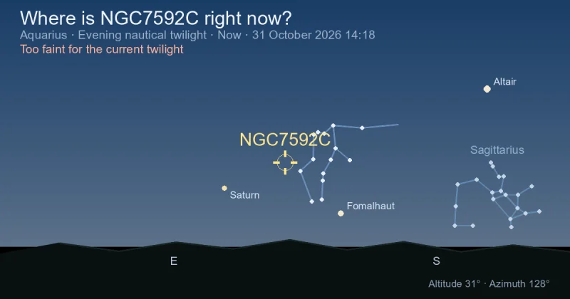 Where is NGC7592C right now?