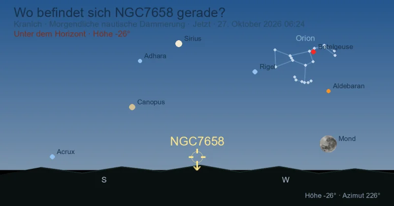 Wo befindet sich NGC7658 gerade?