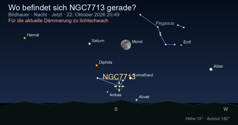 Wo befindet sich NGC7713 gerade?