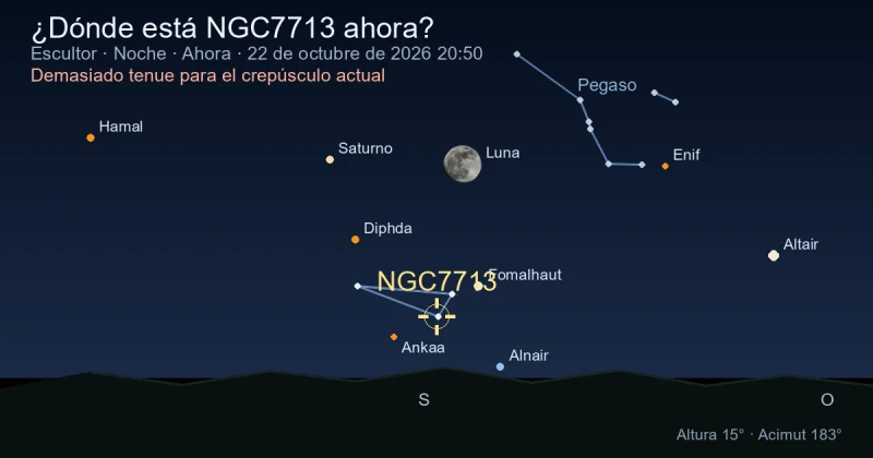 ¿Dónde está NGC7713 ahora?