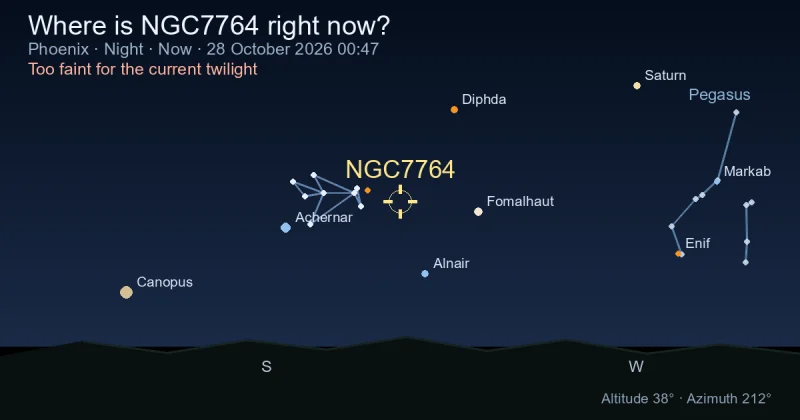 Where is NGC7764 right now?