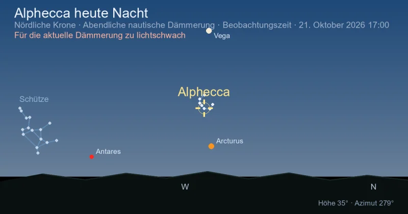 Alphecca heute Nacht