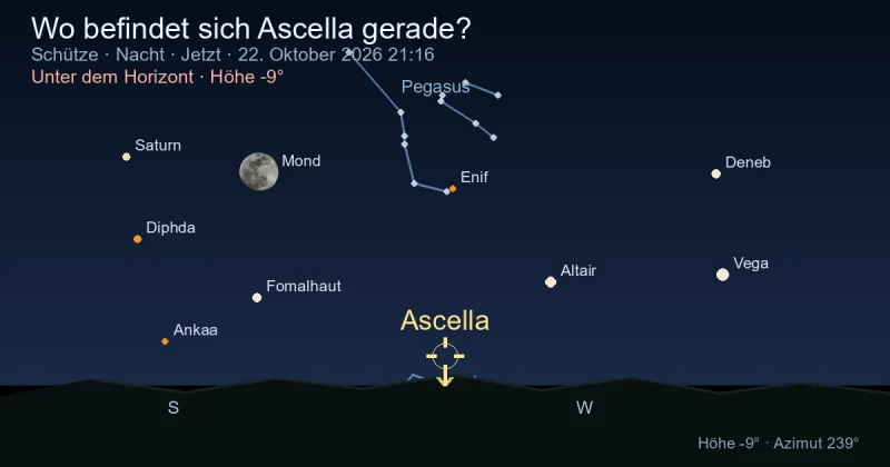 Wo befindet sich Ascella gerade?