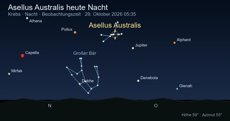 Asellus Australis heute Nacht