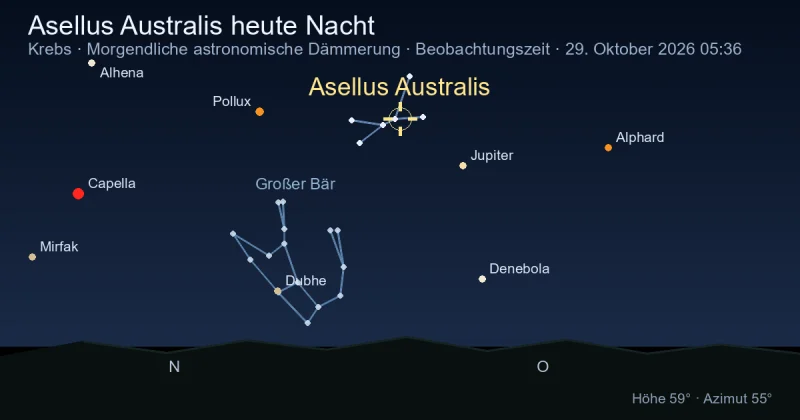 Asellus Australis heute Nacht