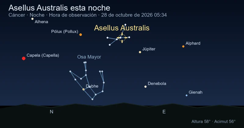 Asellus Australis esta noche