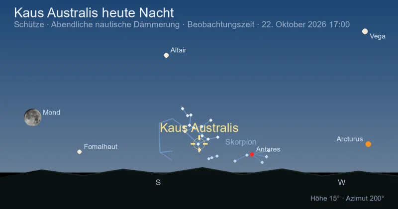 Kaus Australis heute Nacht