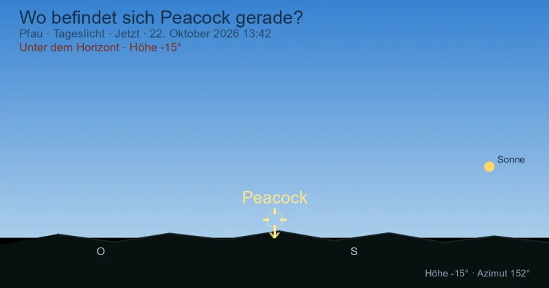 Wo befindet sich Peacock gerade?