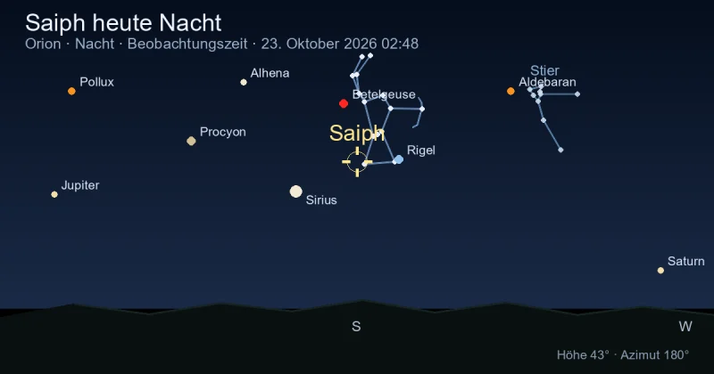 Saiph heute Nacht