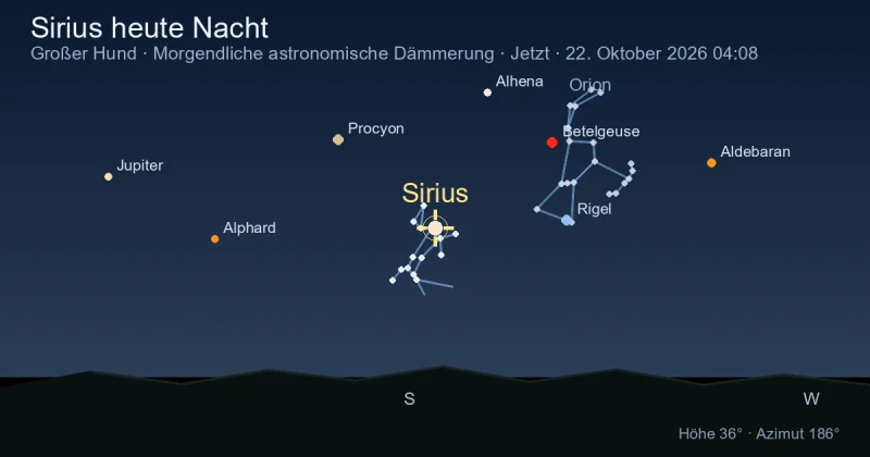 Sirius heute Nacht