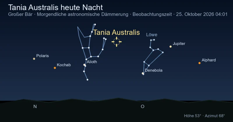 Tania Australis heute Nacht