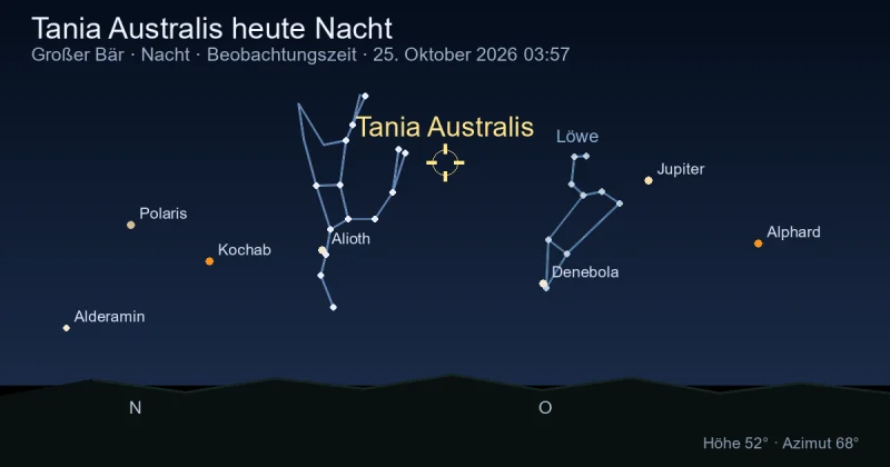 Tania Australis heute Nacht
