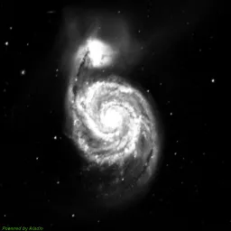 M51 photo taken with blue filter